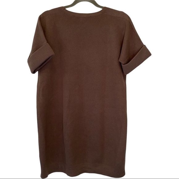 French connection cuffed short sleeve cotton/wool blend tunic sweater size 8 EUC - Picture 5 of 6